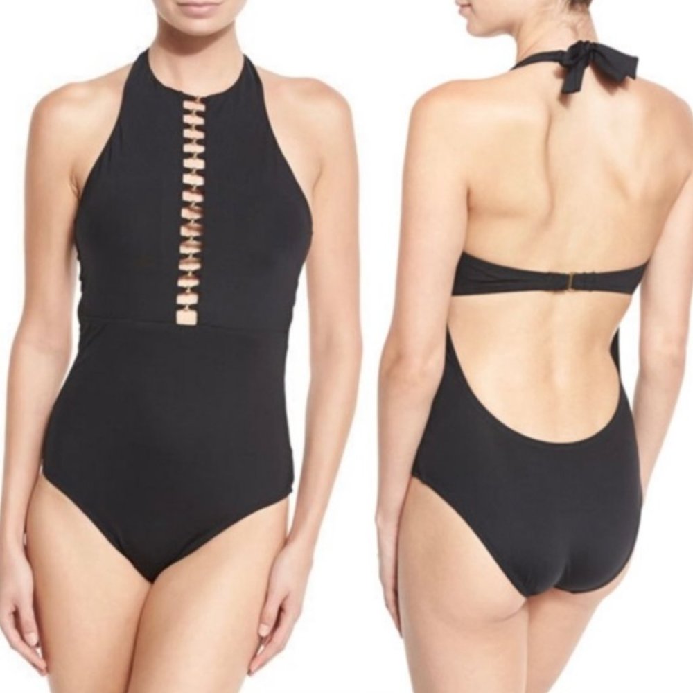 Trina Turk Gypsy High Neck One Piece Swimsuit